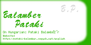 balamber pataki business card